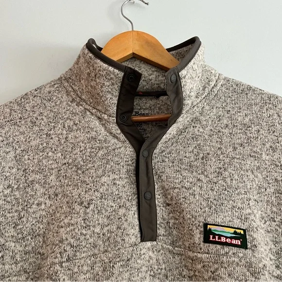 LL Bean Men’s Gray Large Sweater Fleece Pullover - Picture 3 of 11